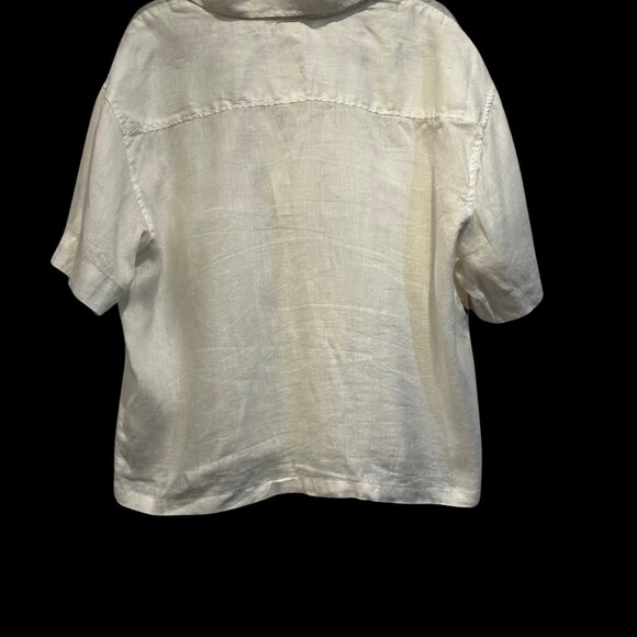 H&M Linen short sleeve button-up shirt, size L - Picture 3 of 3
